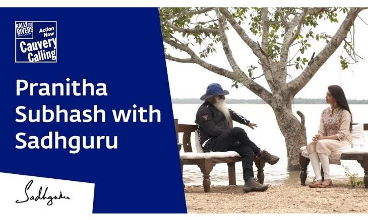 Pranitha-Subhash-with-Sadhguru-Cauvery-Calling